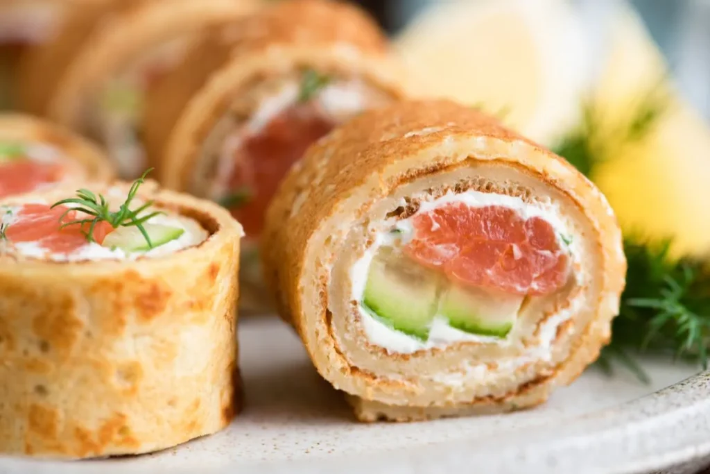 Chatelaine Smoked Salmon Roll on Cucumber